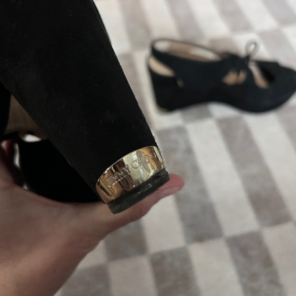 JIMMY CHOO Black Suede Wedges - Picture 5 of 6